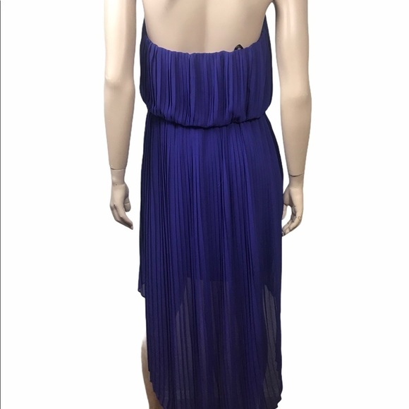 BCBG Generation Blue Pleated High Low Strapless Dress Women's Medium - Picture 8 of 9